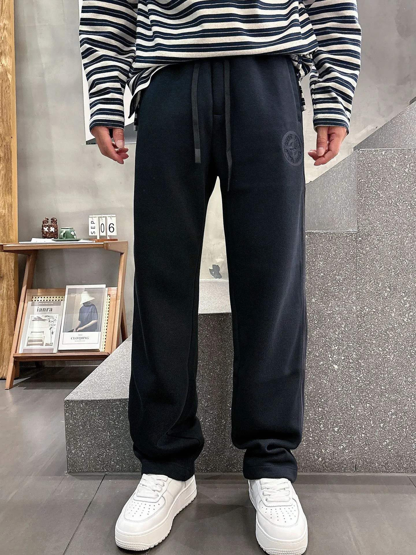 P300 NEW2025 Autumn and Winter New Casual Pants Exclusive Customized Fabric Color: Black and Blue SIZE: M-4XL